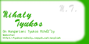 mihaly tyukos business card